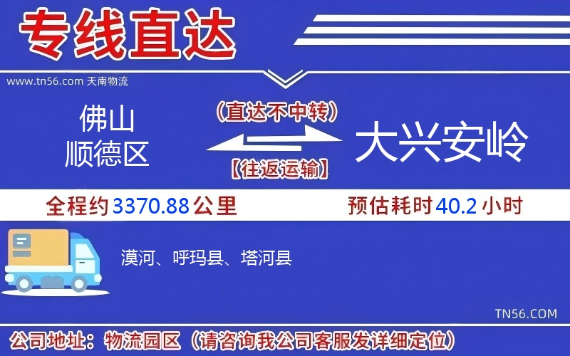 佛山顺德区到大兴安岭物流公司 佛山顺德区到大兴安岭物流公司