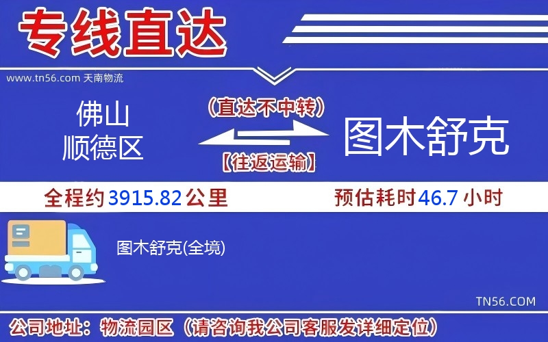 佛山顺德区到图木舒克物流公司 佛山顺德区到图木舒克物流公司