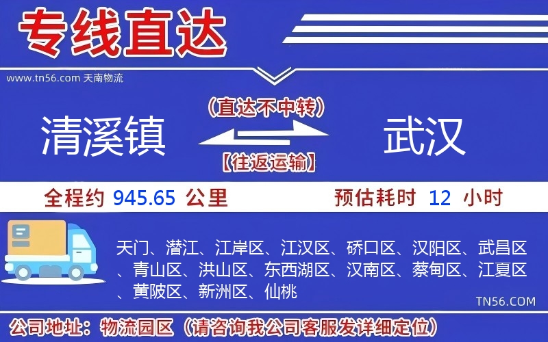 清溪镇到武汉物流公司 清溪镇到武汉物流公司