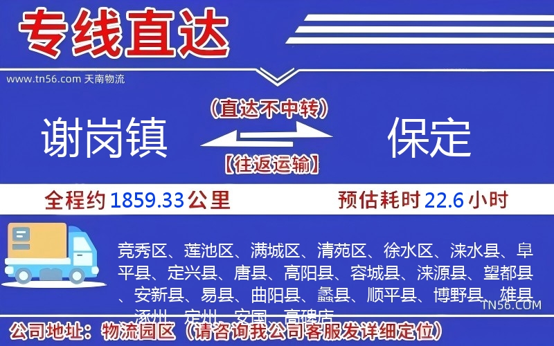 谢岗镇到保定物流公司 谢岗镇到保定物流公司