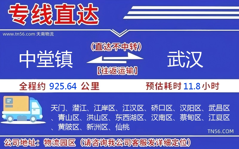 中堂镇到武汉物流公司 中堂镇到武汉物流公司