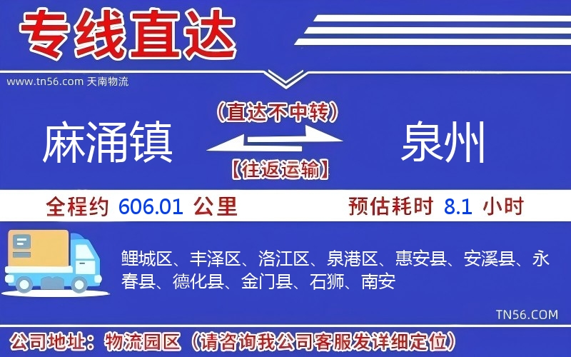 麻涌镇到泉州物流公司 麻涌镇到泉州物流公司