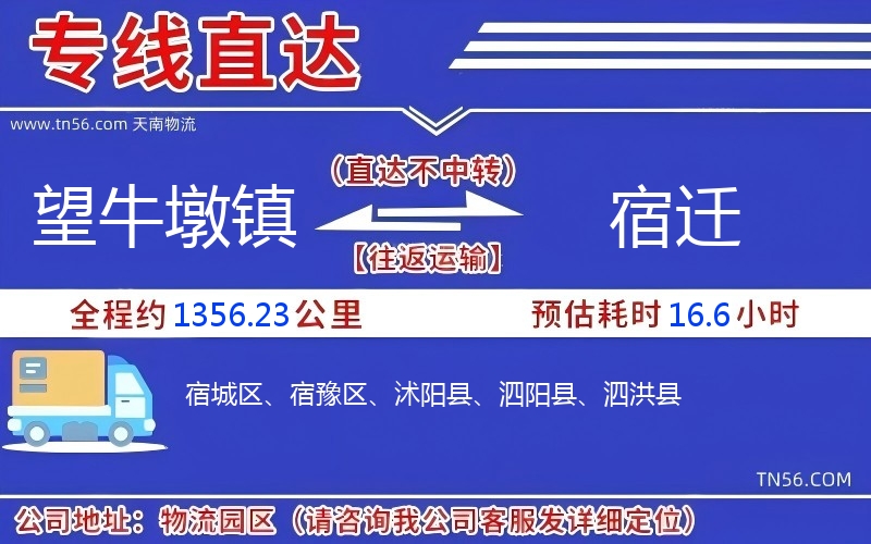 望牛墩镇到宿迁物流公司
