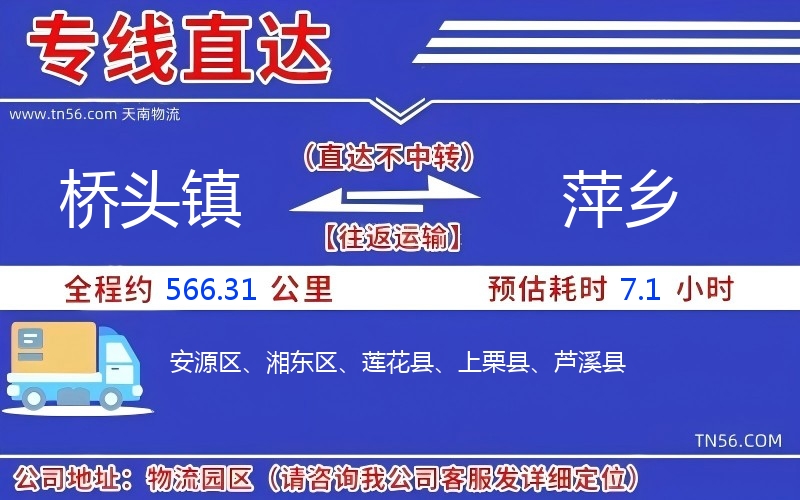 桥头镇到萍乡物流公司