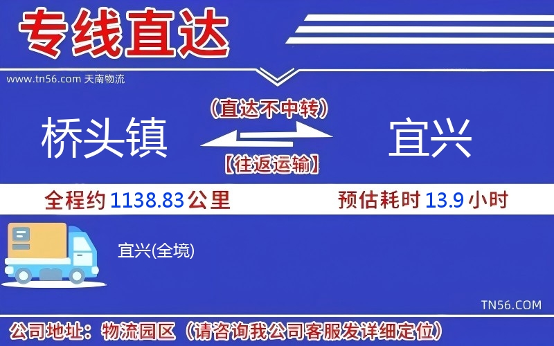 桥头镇到宜兴物流公司