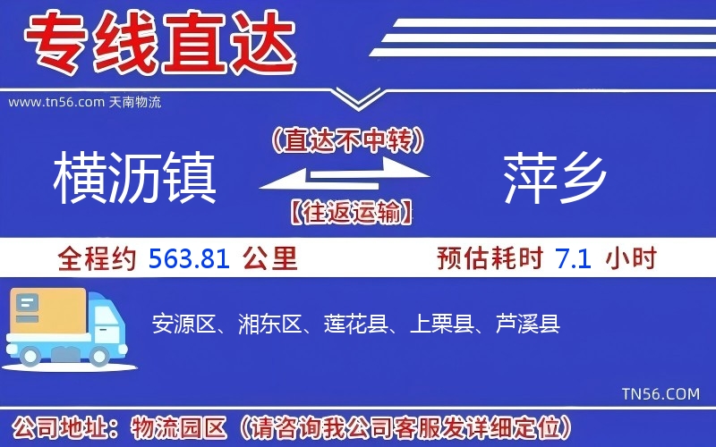 横沥镇到萍乡物流公司