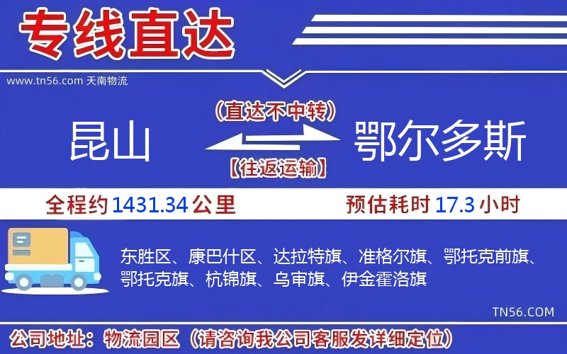 昆山到鄂尔多斯物流公司