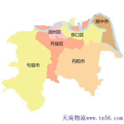 东莞到镇江市物流舆图